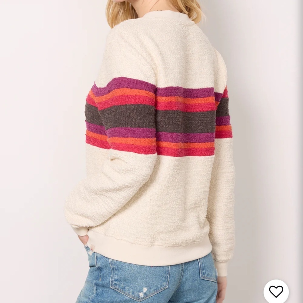 Faherty Vista Stripe Pullover Sweatshirt Color: Liftside - 100% Organic Cotton - Picture 12 of 12